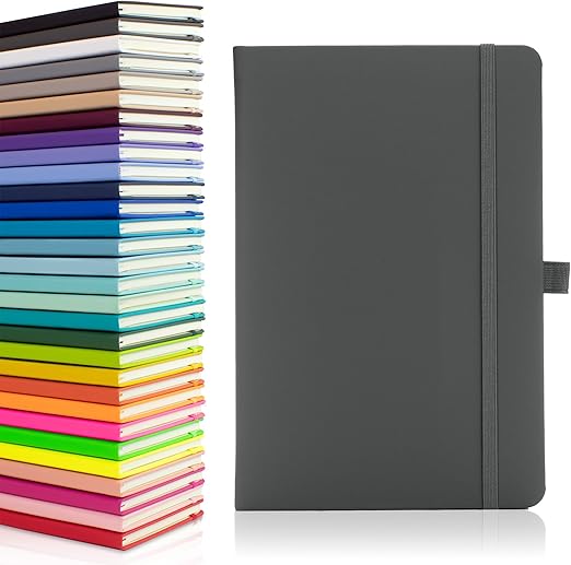 sanoyannickatelier Notes London Eco A5 Hardback Notebook – Lined, Dark Grey