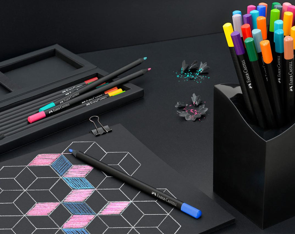 Faber-Castell Black Edition 12-pack colouring pencils (2 colour choices)