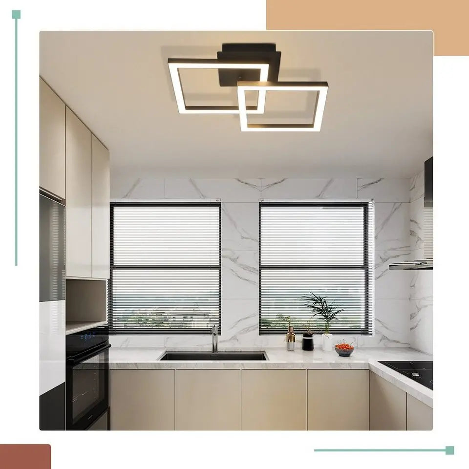 ZMH LED Deckenleuchte 24W Modern, 2-flammig, warmweiß, schwenkbar