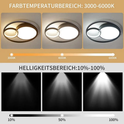 style home LED Deckenleuchte, 55W dimmbar, Farbwechsel 3000K-6000K, für verschiedene Räume