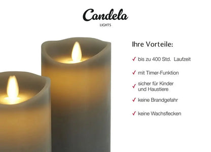 LC Home LED-Kerzen Set, Echtwachskerzen mit Timer und Fernbedienung, dimmbar
