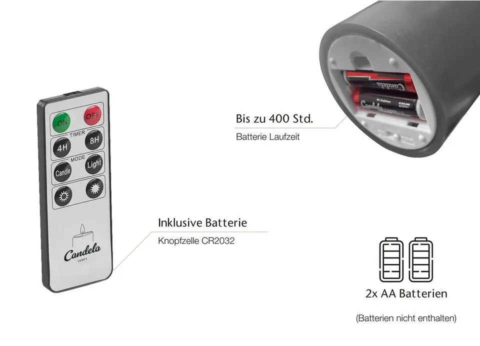 LC Home LED-Kerzen Set, Echtwachskerzen mit Timer und Fernbedienung, dimmbar